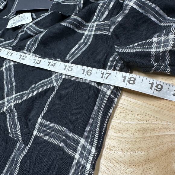 Rails NWT Hunter Button Front in Ash Cream Grey Plaid Size XS Long Sleeve Top - Picture 8 of 9